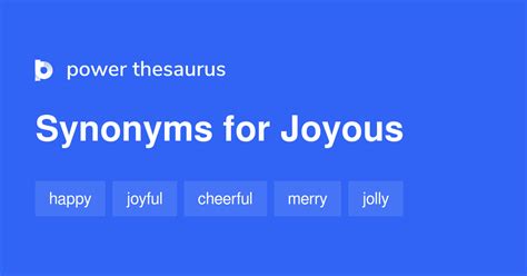 joyous synonyms|JOY Synonyms: 121 Similar and Opposite Words .